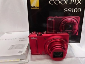 Nikon COOLPIX S9100 レッド (1210万画素 24～450mm F3.5～4.9) 中古
