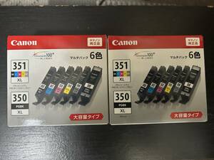 2個セット　大容量タイプ Canon インク カートリッジ 純正 6色マルチパック BCI-351XL+350XL/6MP