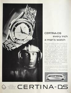 稀少・時計広告！1961年サーチナ 時計広告/Certina DS Automatic Watch/W