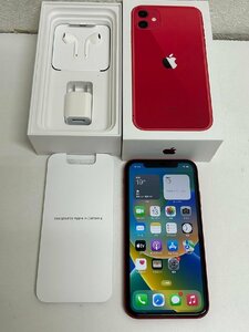 4517　au iPhone 11 64GB (PRODUCT)RED MWLV2J/A 中古 判定〇 SIMロック解除済み