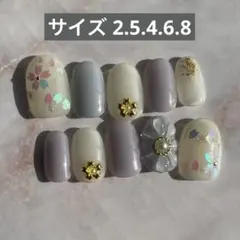 ネイルチップ 現品 パステルネイル 桜ネイル 春ネイル 和風ネイル お花見ネイル