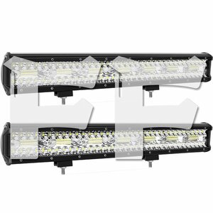 送料無料.. 20インチ LED ワークライト 作業灯 420W 6500K ホワイト 照明 トラック SUV ボート 建設機械 12V/24V兼用 SM420W 2個 新品