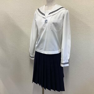 I292/Y(中古) 福島県 本宮第二中学校 女子学生服2点 /11/W63/セーラー/スカート/LuckyROSE/黒2本/合服/中学校/高校/女子学生/制服/学生服