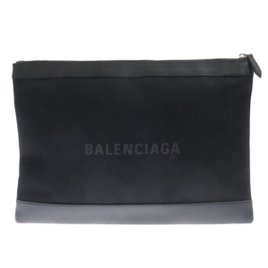 BALENCIAGA バレンシアガ キャンバス ロゴデザイン クラッチバッグ ハンドバッグ ブラック 373840 1000
