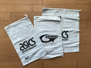 当時物　未使用　デッドストック　アシックス　Asics　シューズ袋3枚セット　巾着　靴入れ　　HF1687