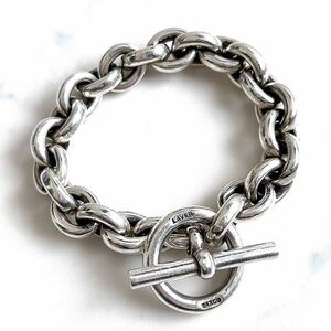 LAVER 定価132,000円【silver925】 15MM CABLE CHAIN T BAR チェーンブレスレット 重厚感◎ 約105g マンテル メンズ アクセサリー シルバー