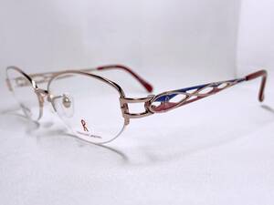 B198 新品 未使用 眼鏡 メガネフレーム チタン Roberta di Camerino 日本製 54□16 135 18.1g レディース 女性 オーバル シンプル 