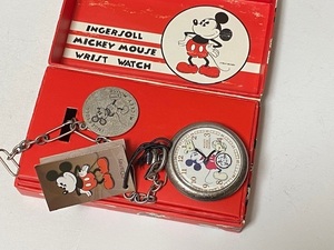 ディズニー Disney ミッキーマウス デザイン 手巻き 懐中時計 ボケットウォッチ 展示未使用品　