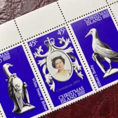 52061セール2点限外国切手未使用　クリスマス諸島発行エリザベス女王3種連刷揃