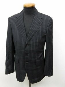 m6588　Paul Smith　テーラードジャケット　黒ストライプ　Mサイズ　紳士服　ウール100％　日本製　ズボンはおまけ　ポールスミス