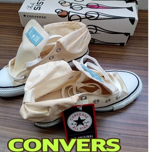 未使用 靴 ◆ CONVERSE ◆ スニーカー かかと部分リボン ２2㎝ 白 ◆ コンバース ◆ レディース シューズ 箱入り 現状品