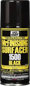 GSIクレオス Mr.フィニッシングサーフェイサー 1500 ブラック スプレー 170ml ホビー用仕上材 B526