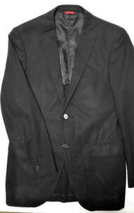 ●SUIT SELECT 21 スーツセレクト /ウール混・テーラード・シングル・ジャケット・ブラック・サイズ：Y5(170)/USED