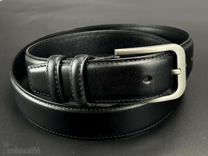 arohawaii86◆HB-711A.本革.ブラック High Grade leather*シングルステッチ 35mm レザーベルト☆1スタ☆１円スタート☆