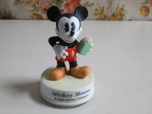 R6 04★ミッキーマウス オルゴール Disney ミッキー フィギュア 陶器製 ディズニー　中古