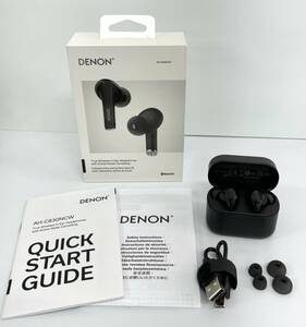 1円スタート 美品 DENON デノン AH-C830NCW ワイヤレスイヤホン 黒 ブラック Bluetooth ノイズキャンセリング 完全ワイヤレスイヤホン