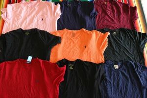 TS-RL10 ラルフローレン Ralph Lauren ワンポイントTシャツ 無地￥1～US古着卸大量セット業者まとめ売り
