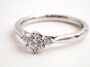 Dカラー 3EXカット 美品 リング 俄 pt950 D0.214ct 3g 7号