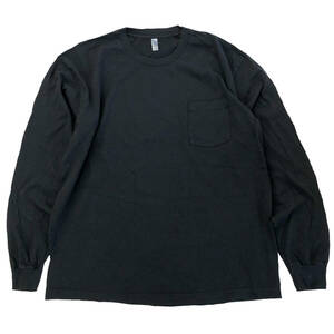 LOS ANGELES APPAREL　ロサンゼルスアパレル　長袖Tシャツ ブラック　XL　6.5oz Garment Dye L/S TEE　 ガーメントダイ MADE IN USA