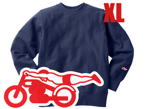 Champion Reverse Weave TYPE 袖スピードアディクト SWEAT NAVY × RED XL/紺チャンピオンリバースウィーブスウェット単色タグ無地50s60s