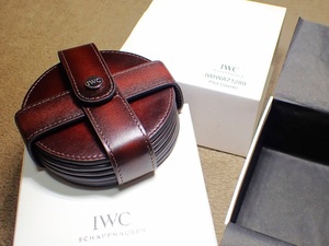 希少！ IWC 艶のある革製コースター IWIWA71289 Pilot Coaster バーガンディー 正規品！ノベルティー 時計敷物 ディスプレー用品