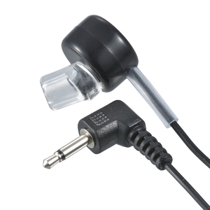 AudioComm 片耳モノラルイヤホン φ2.5超ミニプラグL型 1m ブラック_EAR-B251L-K 03-3163 オーム電機