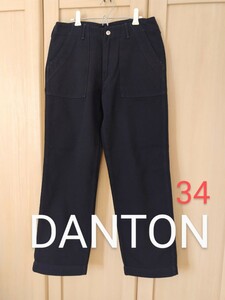 DANTON 34 ダントン ウール ワークパンツ シンチバック ベイカーパンツ ネイビー レディース 日本製 正規品
