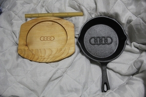 鉄鋳物 アウディ ロゴ マーク スキレット 未使用 検索 Audi 自動車 アウトドア グッズ 