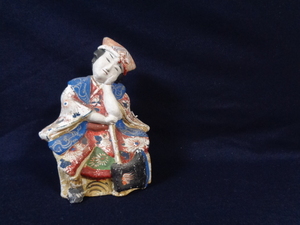 2．古い土人形 花巻人形 斧持つ女 江戸期 大型土人形 郷土玩具 郷土人形 古民芸 堤人形 相良 伏見