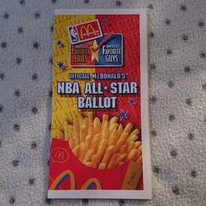 NBA ALL STAR BALLOT ☆ OFFICIAL McDONALD’S ☆ 1998年 NBA オールスター・ゲーム 投票用紙 ☆ New York 