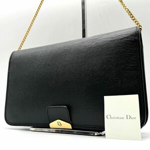 2262【希少・美品】Chrstian Dior クリスチャンディオール チェーンショルダーバッグ ハンド トート 3way ハニカム ゴールド金具 レザー 