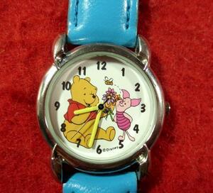 DN63）★完動腕時計★Disney ディズニー★Winnie-the-Pooh くまのプーさん★ブルー
