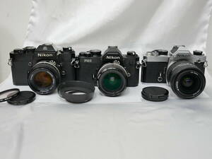 #2452 NIKON FM2 FM Nikomat nikkor 50mm F1.4 28mm F2.8 AF 28-70mm F3.5-4.5D ニコン 一眼レフフィルムカメラ3台セット