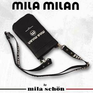 [MILA MILAN]　ミラミラン　スマホ ホルダー/カード収納可/ミニショルダー/ブラック　　250101