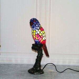 ◆極美品◆独特◆鸚鵡 ヴィンテージ ステンドランプ ステンドグラス デスクライト レトロな雰囲気 室内装飾 ティファニー ランプ