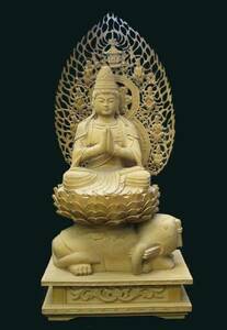 木彫 普賢菩薩 仏教美術 彫刻 高さ約41cm 仏像