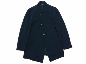 【美品】黒タグ ジョルジオアルマーニ ARMANI スタンドカラー デザインジャケット コート SIZE:48 (M～L程度)