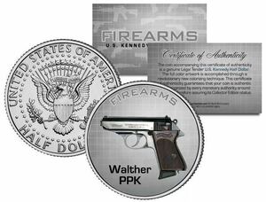 ★ ワルサーPPK★WALTHER PPK JFK Kennedy 1/2ドル 米国カラー コイン★限定品★レア※この機会をお見逃しなく。★Made in USA