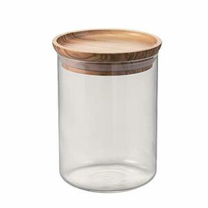 HARIO(ハリオ) ガラスキャニスター Glass Canister 満水容量800ml オリーブウッド 日本製 S-GCN-200-OV