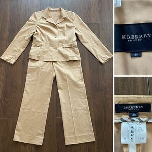 ☆BURBERRY LONDON バーバリー☆レディース☆パンツスーツ☆セットアップ☆ベージュ☆サイズ40☆フォーマル ☆センタープレス