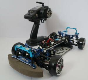 YOKOMO ヨコモ RC 1/10 ドリフトパッケージ イマドキSSG カーボン 4WD OVERDOSE製オプションパーツ付 プロポ・2.4GHzメカ付シャーシ 現状品