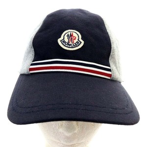 モンクレール MONCLER 帽子 ベースボールキャップ ロゴ バイカラー 54cm 紺 ネイビー グレー /YO15 ■SH キッズ