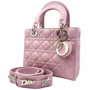 【中古】ディオール M0538ONGE_M77P Lady Dior My ABCDior スモール ピンク チャーム付き 24010286 MK