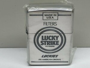 40【未使用】ラッキーストライク　LUCKY　STRIKE　ZIPPO　ジッポ　オイルライター　タバコ　喫煙具　本体のみ　火花確認済