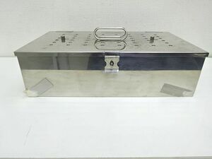 ①ステンレス カスト 角型 滅菌 消毒 脱脂綿 小物入れ 衛生用品 角型 中古 医療