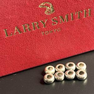 3 極美品【ラリースミス】LARRY SMITH PLAIN BEAD プレーンビーズ 8個 silver シルバー カスタムパーツ ナバホ フェザー チェーン メタル