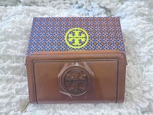 新品未使用 Tory Burch トリーバーチ 長財布 ラウンドファスナー アウトレット 12159111 茶色系