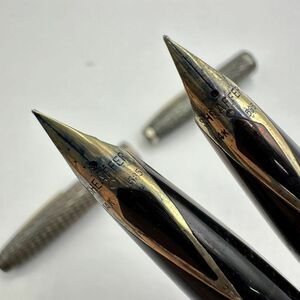 F138-U35-96 ★ SHEAFFER シェーファー 万年筆 Sterling スターリングシルバー ペン先:14K 585 2点セット 筆記用具 文房具 ①