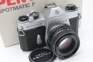 【送料無料１円／美品】 ペンタックス ASAHI PENTAX SPOTMATIC F SPF ボディ シルバー SMC TAKUMAR 55mm F1.8 元箱 MT4320 