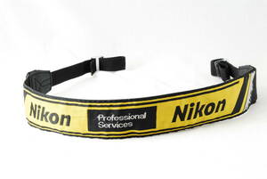 ☆ニコン プロストラップ Nikon Professional Services レンズ用 2代目 ストラップ 黒色×黄色 プロスト NPS 刺繍 プロフェッショナル☆